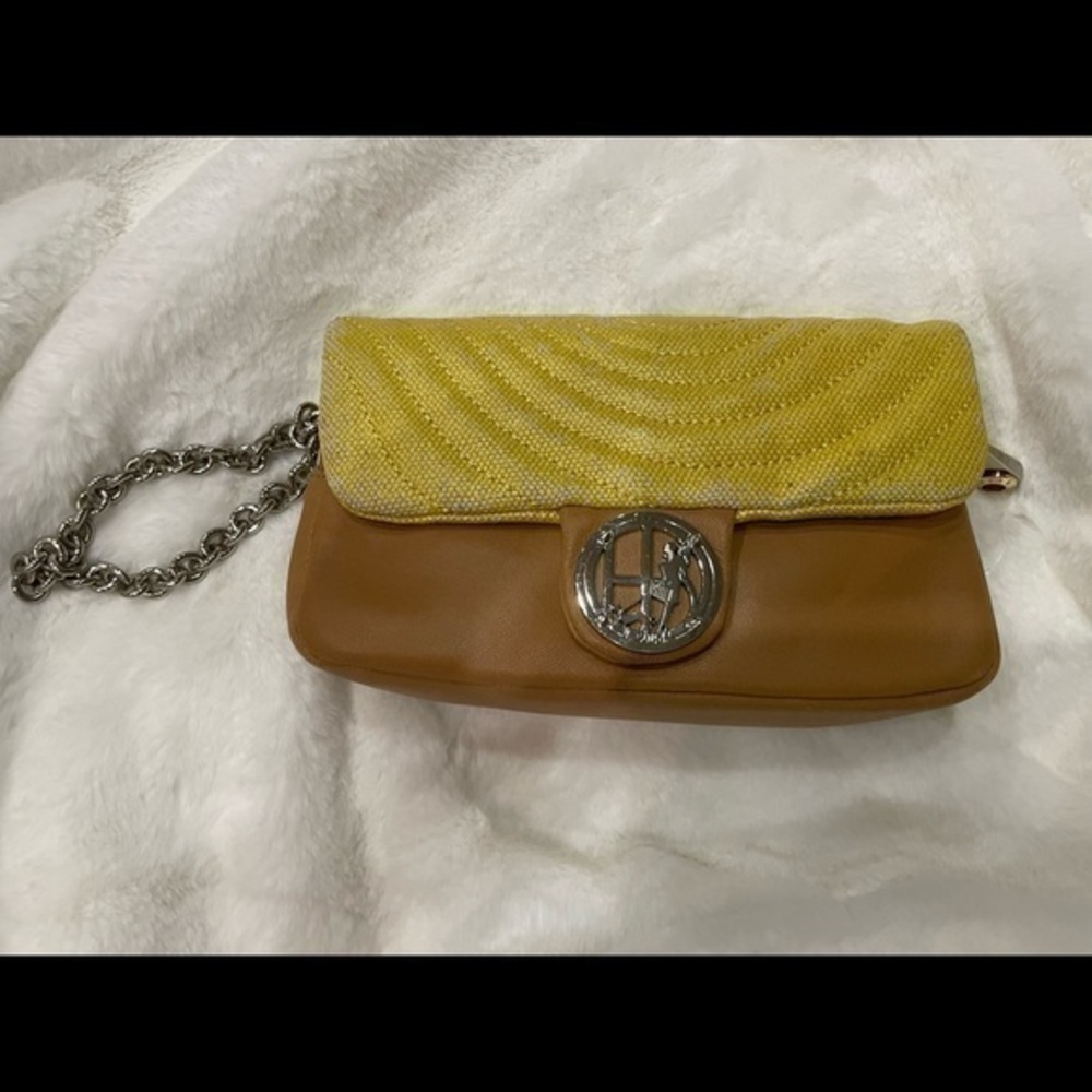 Henri Bendel No. 7 Quilted Leather Wristlet - Tan/Yellow